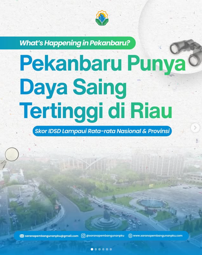Pekanbaru kembali mencatat prestasi membanggakan dengan meraih skor Indeks Daya Saing Daerah (IDSD) 2025 sebesar 4,24, tertinggi di Provinsi Riau dan melampaui rata-rata nasional. Capaian ini menegaskan konsistensi pembangunan, inovasi daerah, serta penguatan kualitas layanan publik yang terus meningkat dari tahun ke tahun, sekaligus menempatkan Pekanbaru dalam kategori daya saing tinggi di tingkat nasional. ✨

#pekanbaru #pkuinfo #pekanbaruinfo